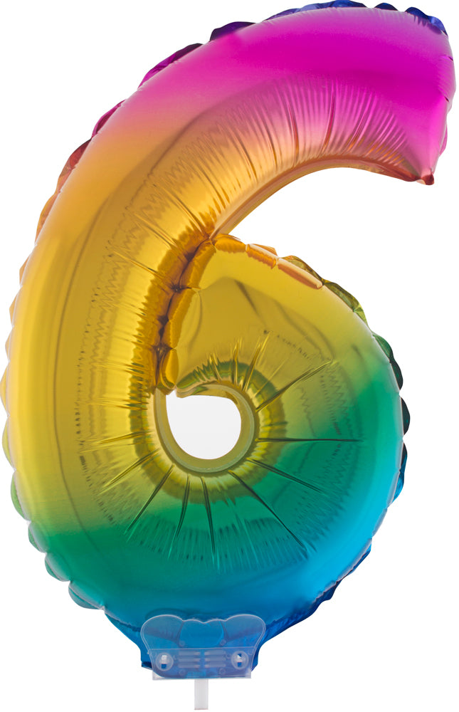 das-kost-mland-zahlen-folienballon-6-regenbogen-41cm-stab image 1