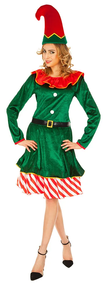 das-kost-mland-damen-weihnachtselfe-leprechaun-kost-m-gr-n-rot image 1