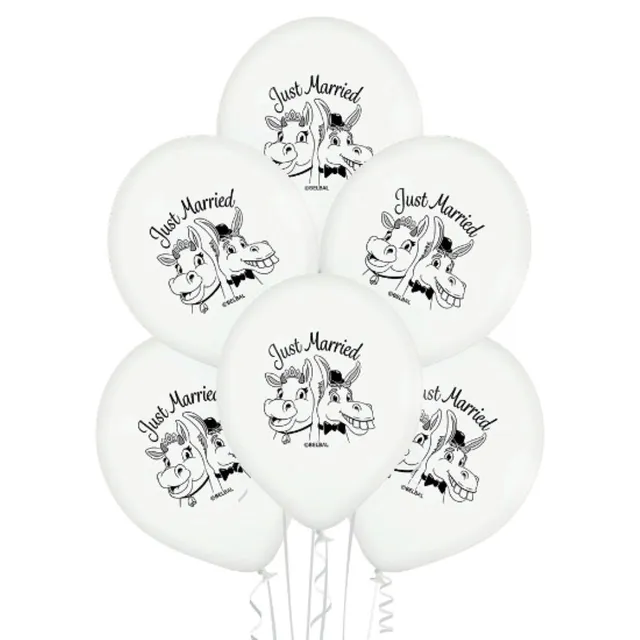 das-kost-mland-dekorationen-just-married-luftballon-30cm-6-stk-wei image 1