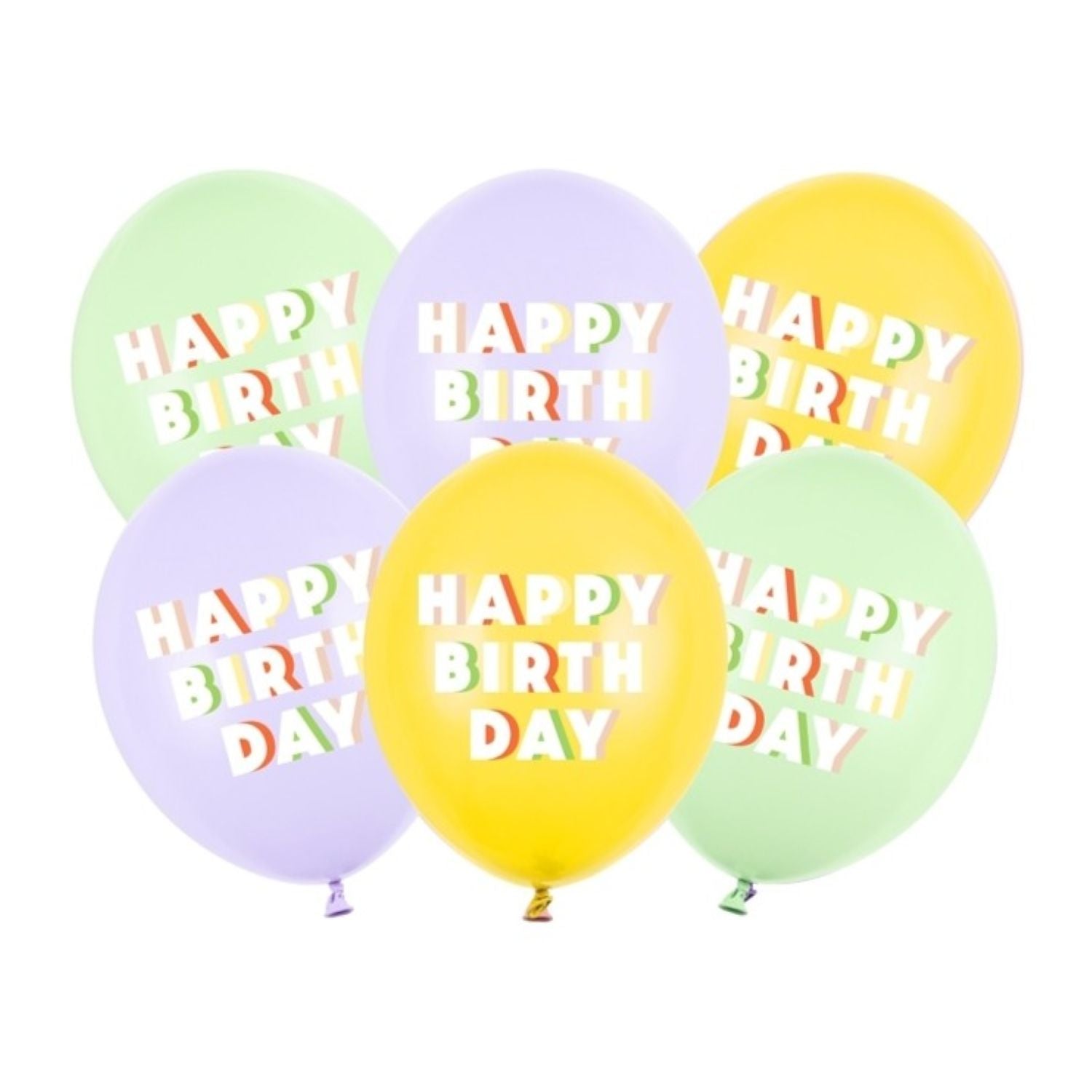 das-kost-mland-luftballons-happy-birthday-pastell-6-stk-30cm image 1