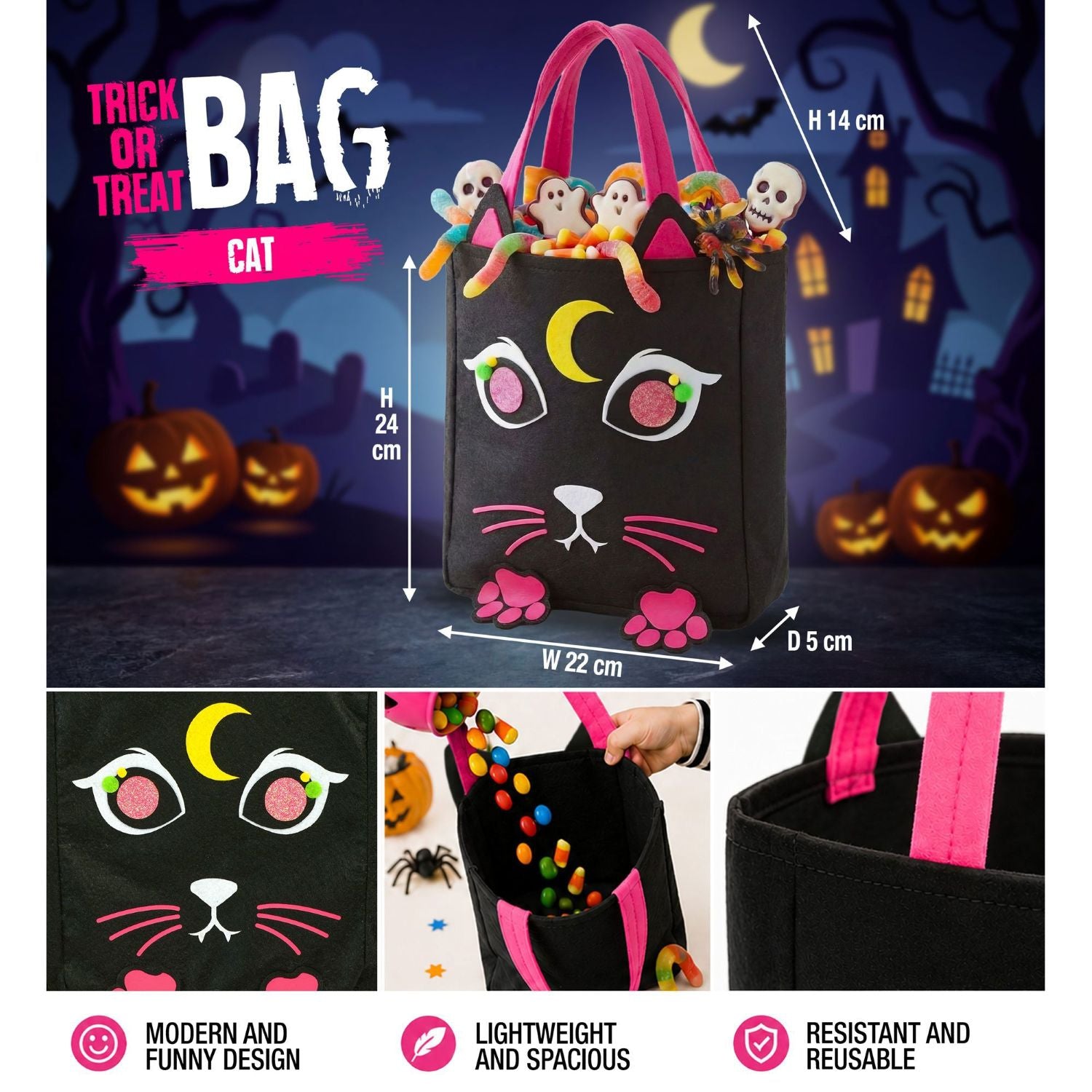 das-kost-mland-halloween-betteltasche-katze-schwarz-sammeltasche image 6