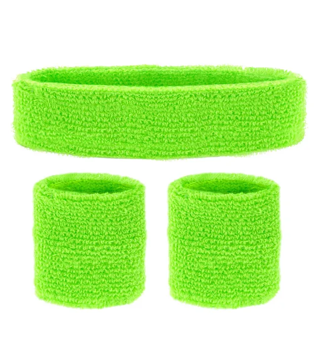 das-kost-mland-schwei-b-nder-set-neon-gr-n-80er-kost-m-3-tlg image 1