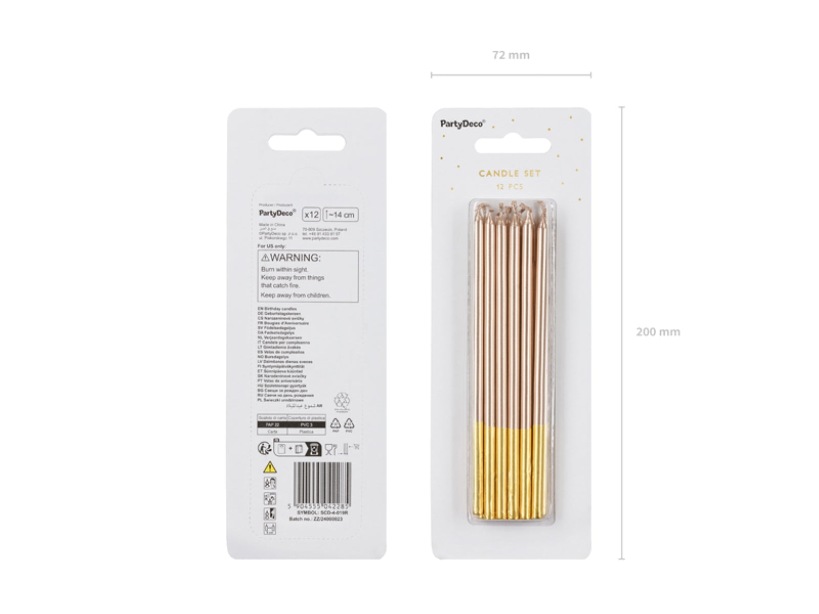 das-kost-mland-geburtstagskerzen-14-cm-ros-gold-12-stk image 2