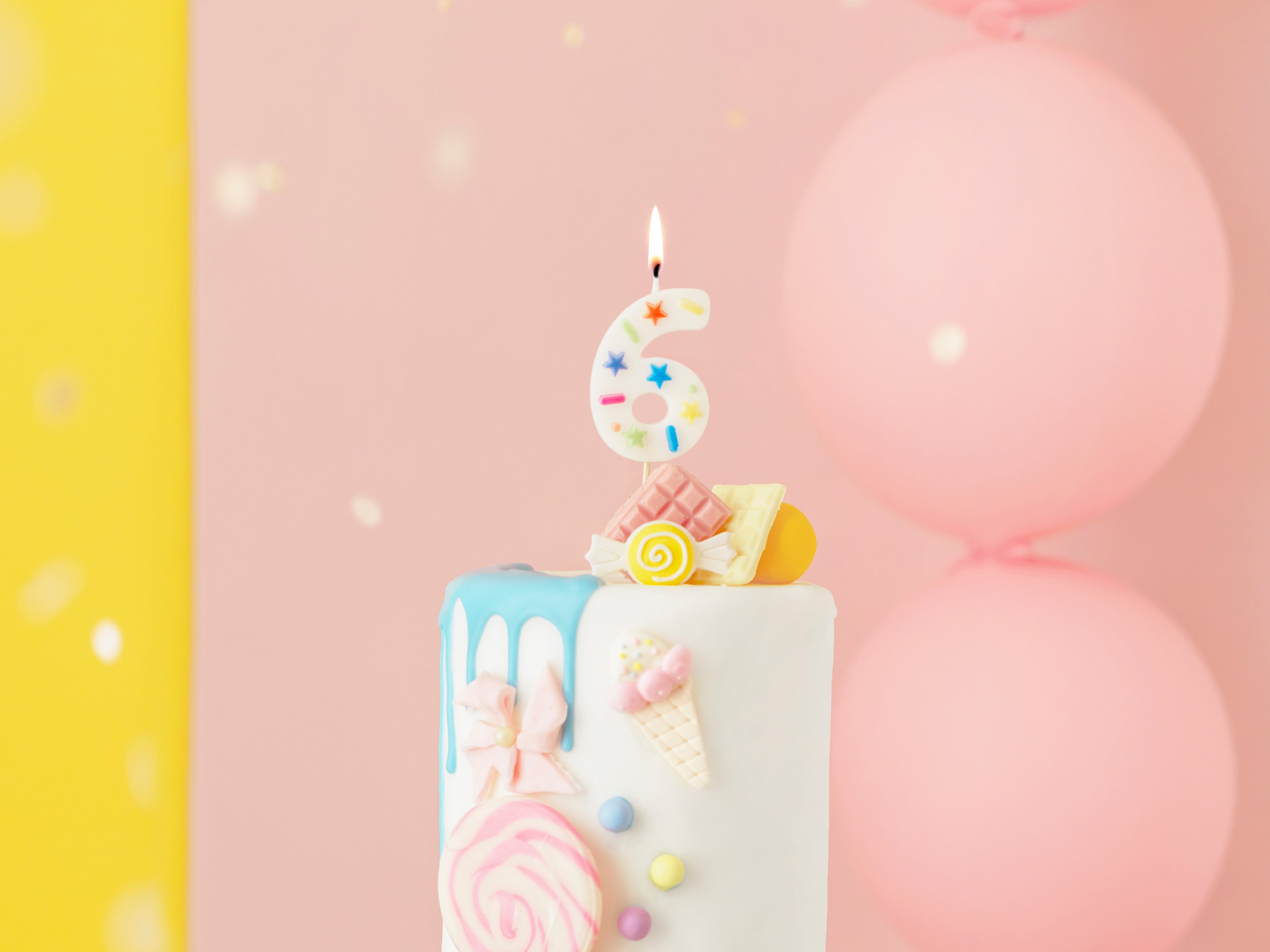 das-kost-mland-zahlenkerze-6-wei-konfetti-5-5-cm-torte image 2