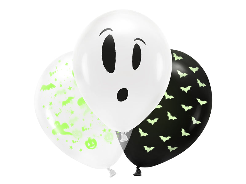 das-kost-mland-uv-halloween-geister-luftballon-set-27cm-3stk image 1