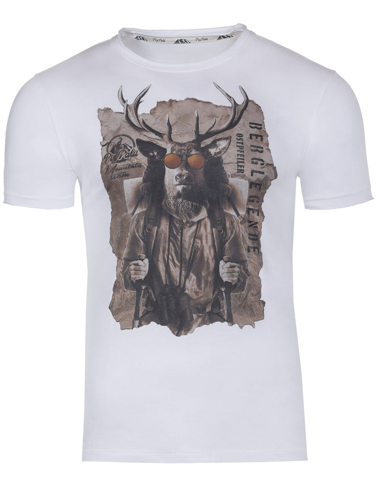 piz-pal-train-herren-t-shirt-hirsch-print-edelwei image 1