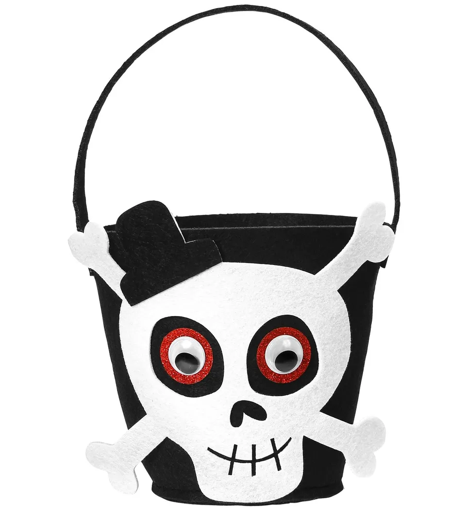 das-kost-mland-verr-ckter-totenkopf-halloween-korb-betteltasche image 1