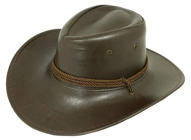 das-kost-mland-cowboyhut-john-lederlook-hut-braun-58-cm image 1