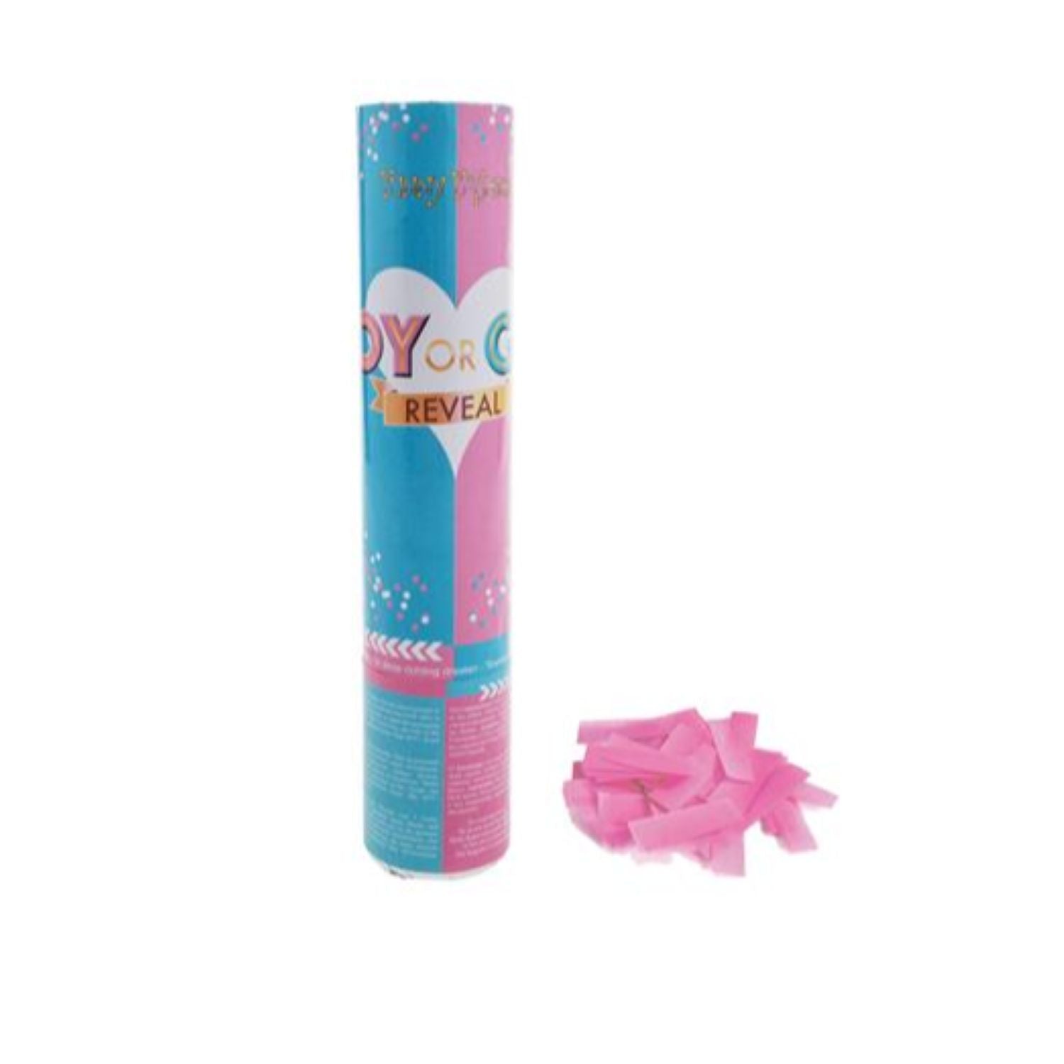 das-kost-mland-dekorationen-konfettishooter-20-cm-baby-rosa-m-dchen image 1