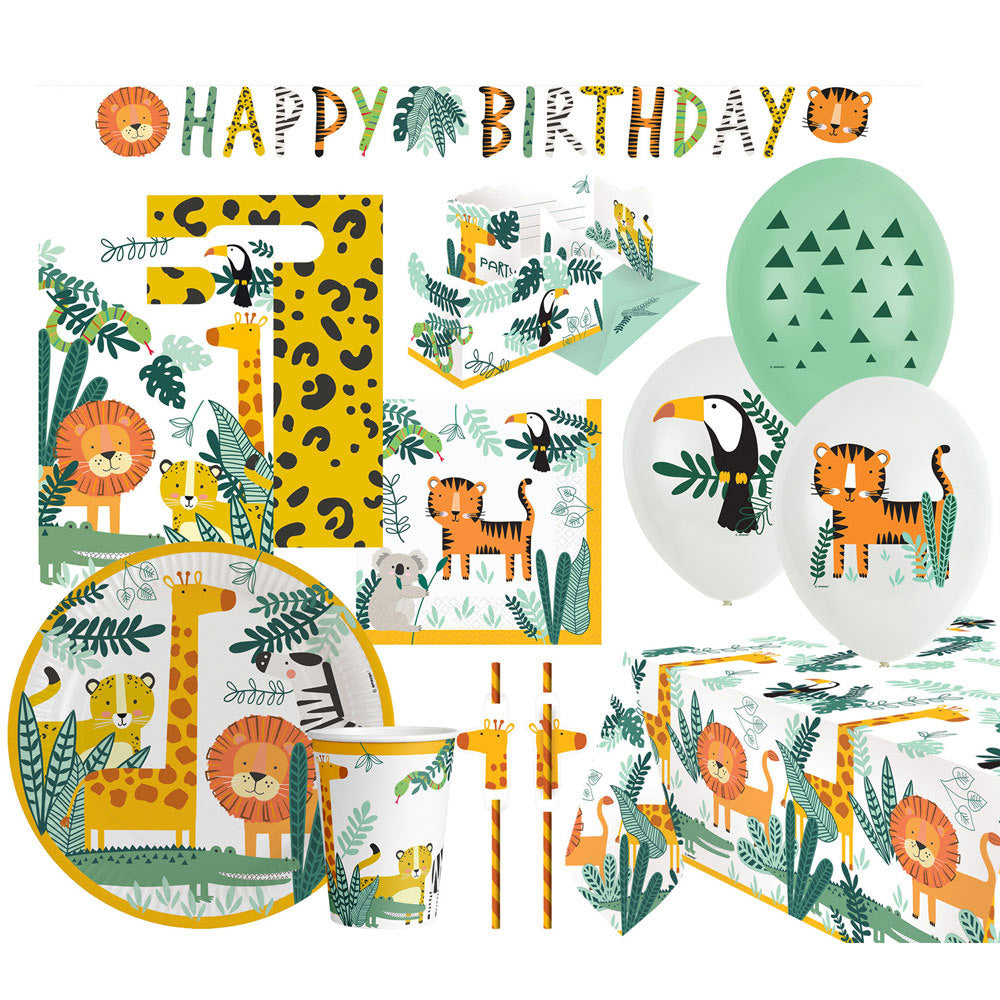 amscan-get-wild-safari-party-deko-set-tiere-mehrfarbig image 1