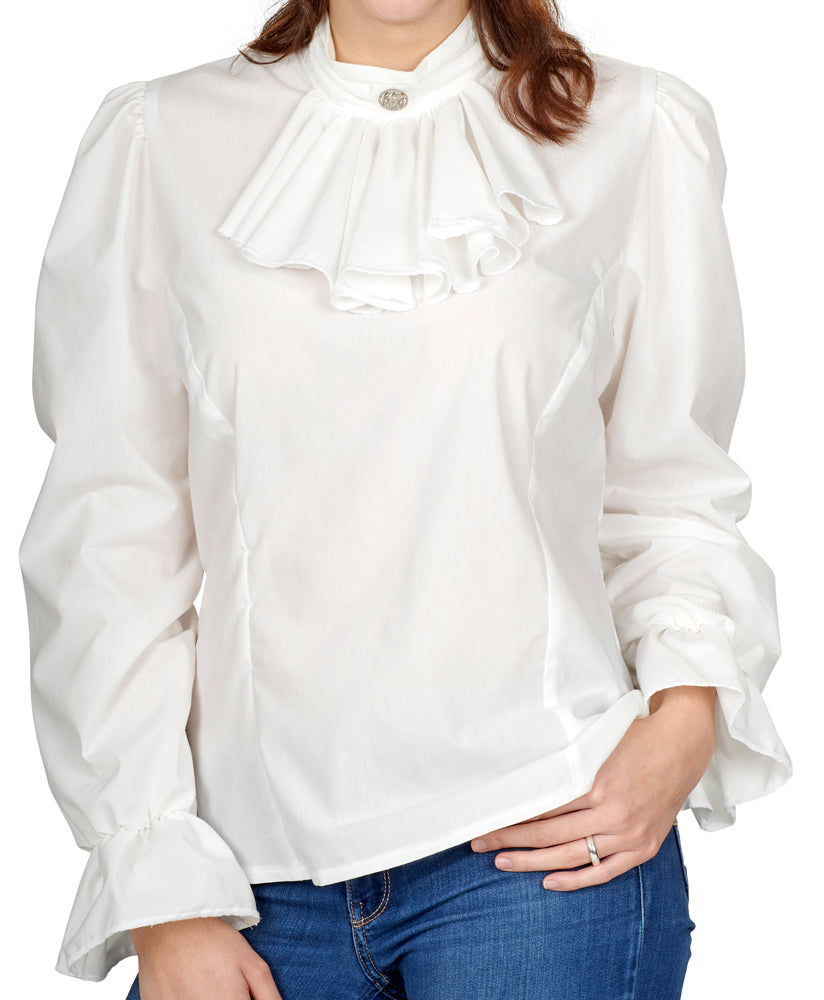 das-kost-mland-damen-jabot-bluse-r-schenbluse-ecru-mit-brosche image 2