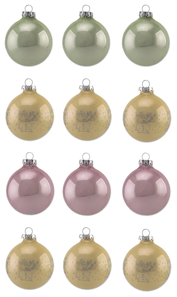 th-ringer-glasdesign-weihnachtskugel-set-8cm-pastell-glitzer-12-tlg image 1