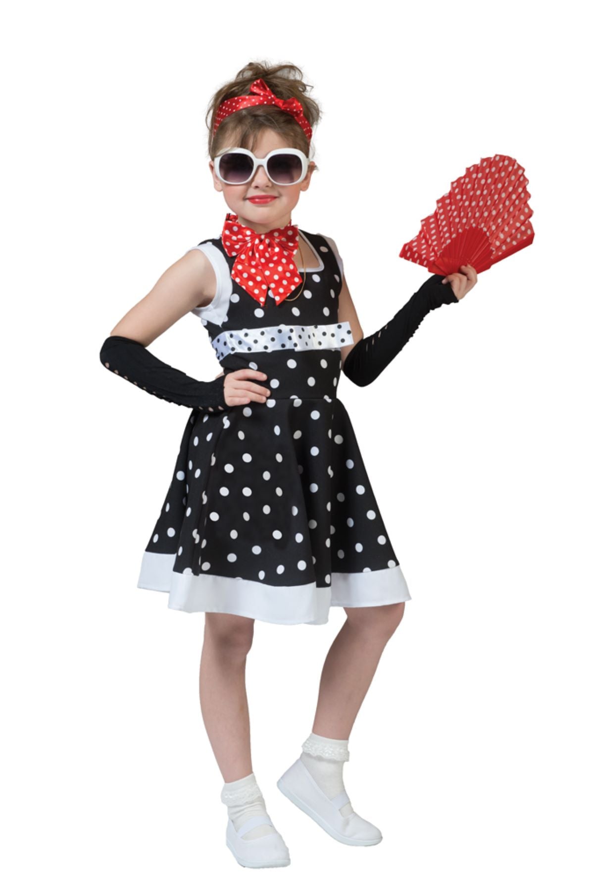 das-kost-mland-m-dchen-retro-kost-m-dolly-kleid-schwarz-wei-gr-128 image 1