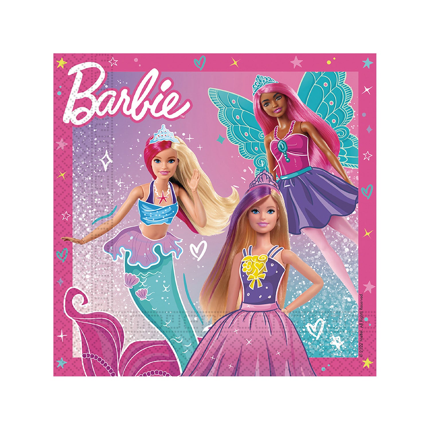 das-kost-mland-dekorationen-barbie-fantasy-servietten-33cm-20-st-ck image 1