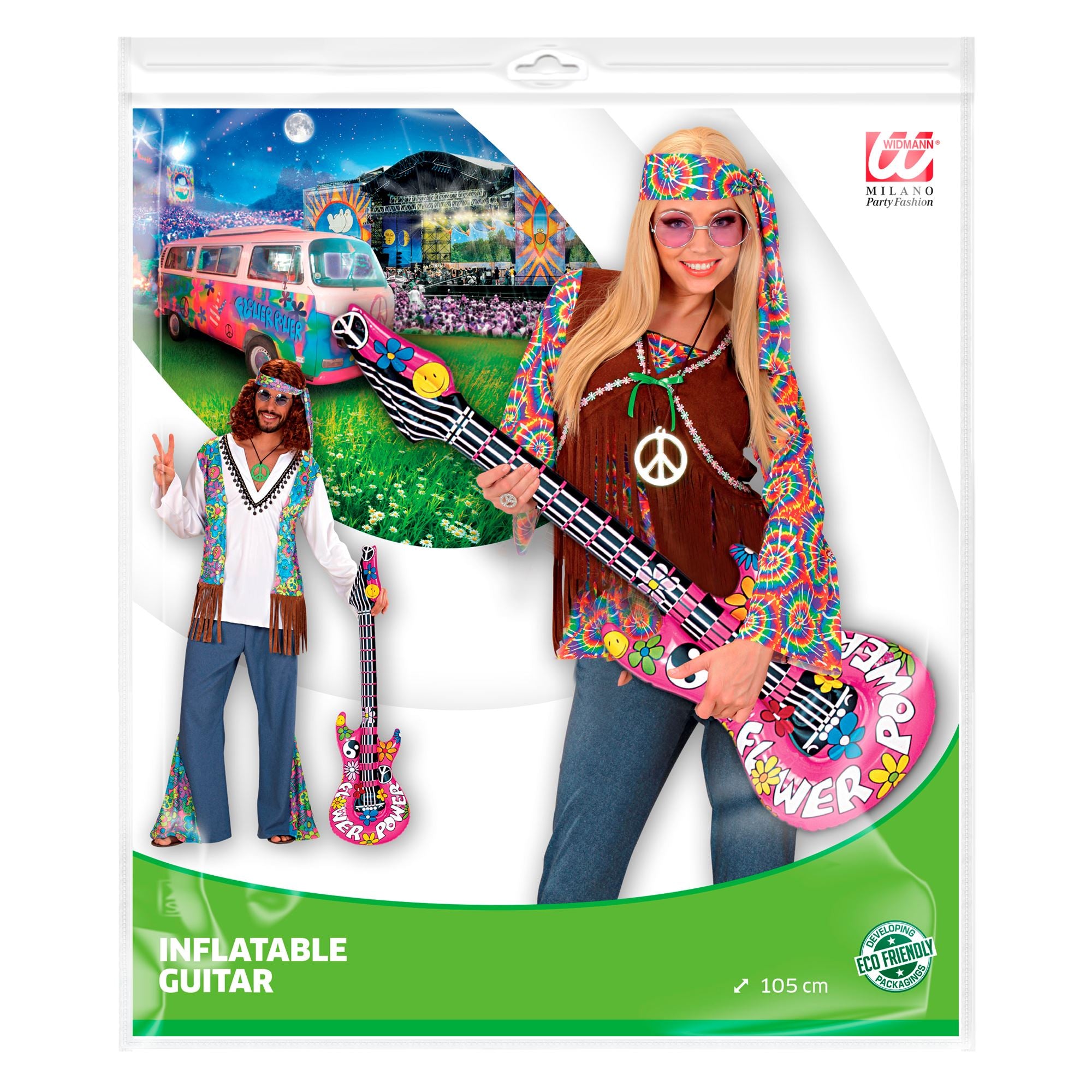 das-kost-mland-hippie-gitarre-aufblasbar-105cm-pink image 2