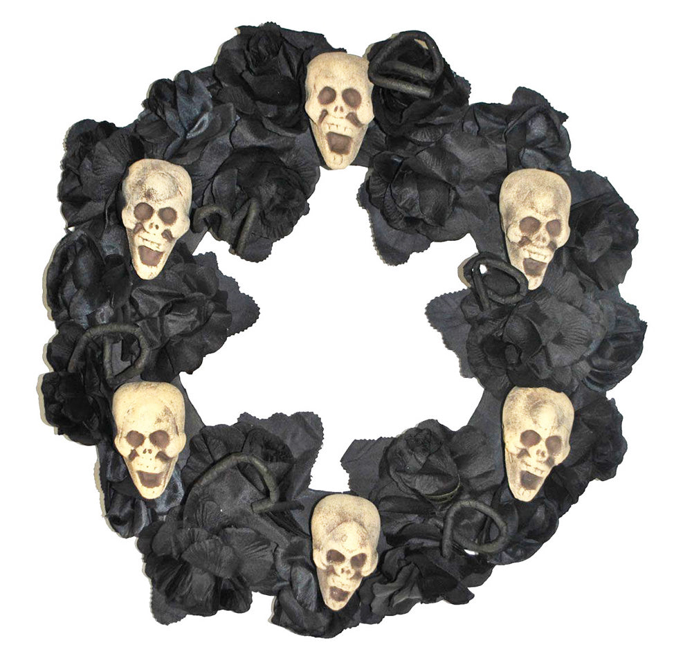 das-kost-mland-black-roses-rosenkranz-totenkopf-deko image 1