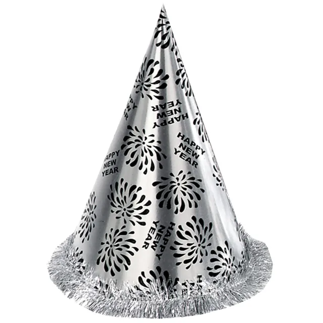 das-kost-mland-kegelhut-happy-new-year-partyhut-silber-28-cm image 1