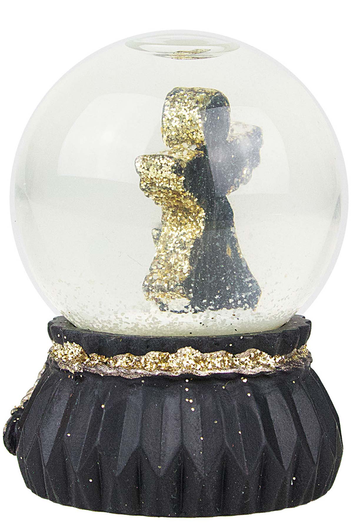das-kost-mland-schneekugel-6-5cm-schwarz-gold-stern-engel-baum image 4