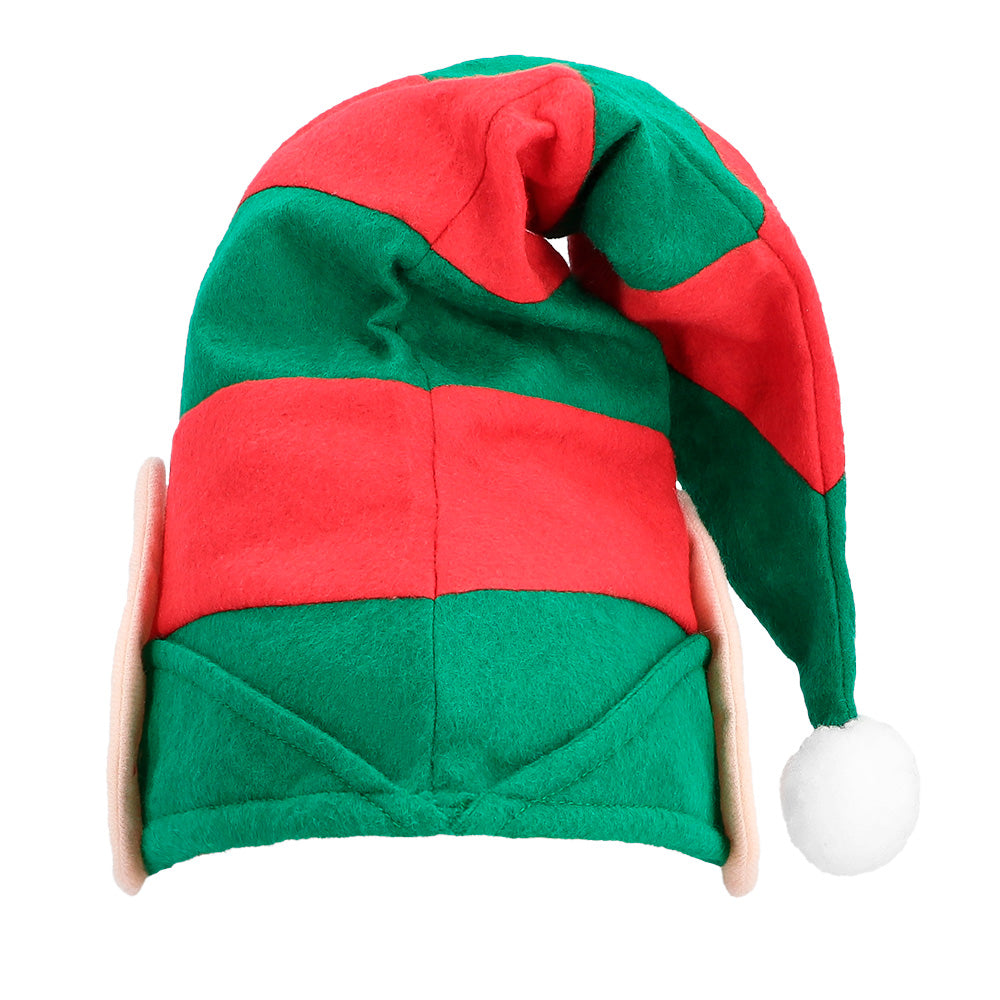 das-kost-mland-accessoires-elf-weihnachtsm-tze-mit-ohren-rot-gr-n image 2