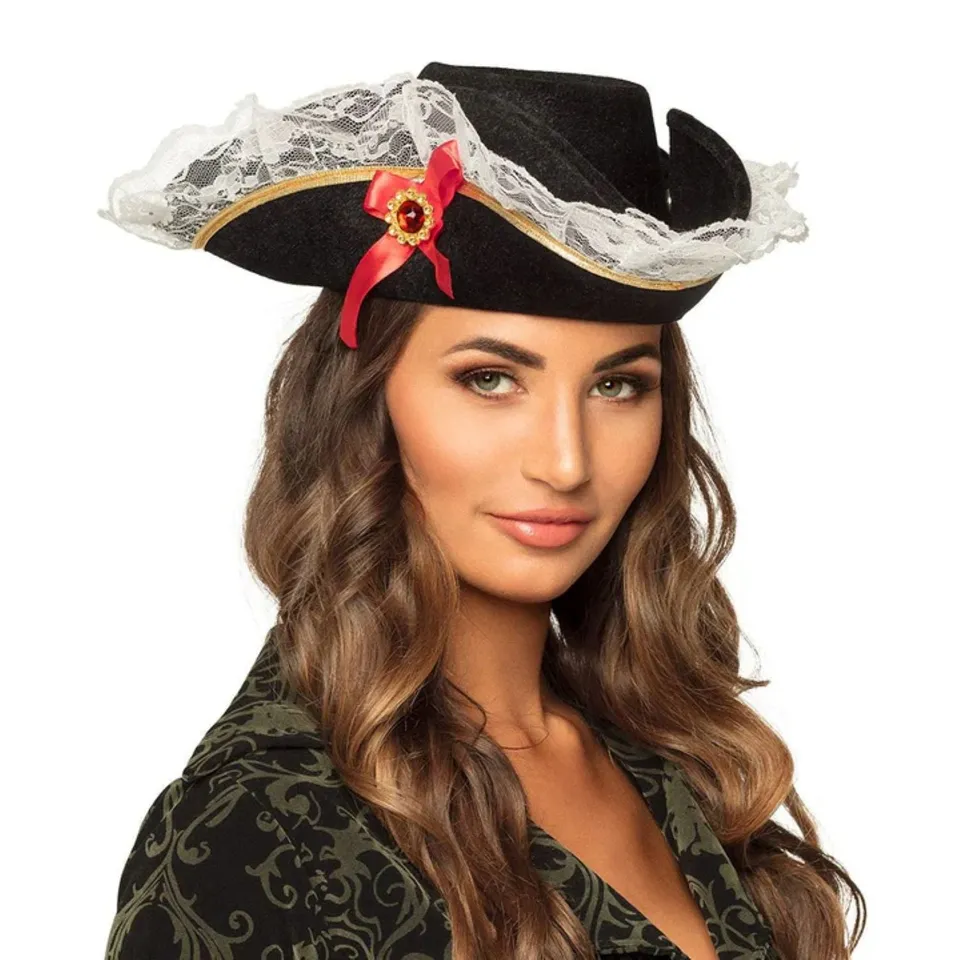 das-kost-mland-piratenhut-stacey-damen-schwarz-dreispitz image 1