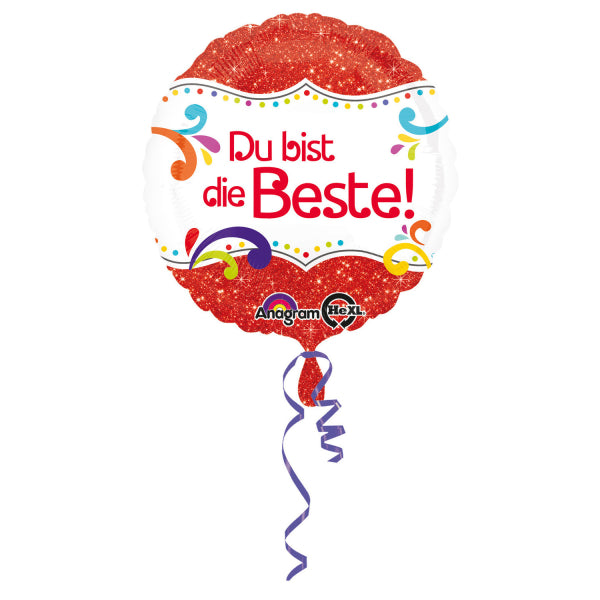 das-kost-mland-folienballon-du-bist-die-beste-43cm-bunt image 1