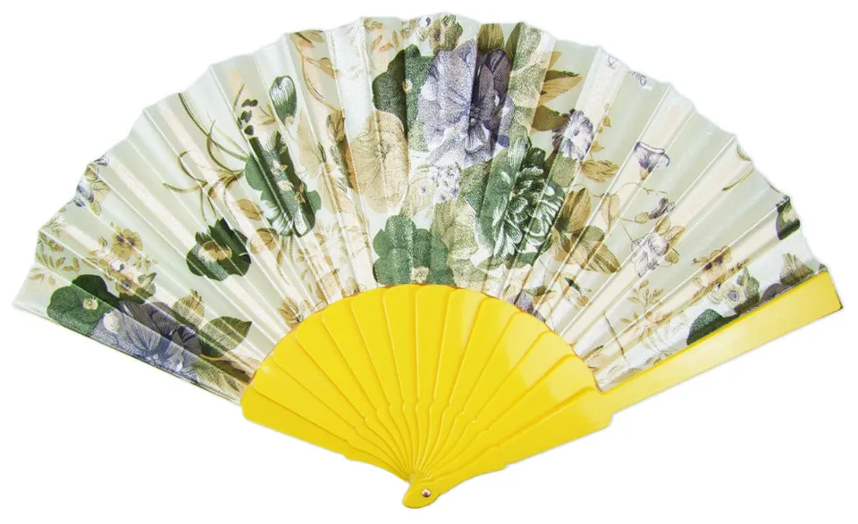 das-kost-mland-accessoires-f-cher-blumendruck-satin-gelb-gold image 1