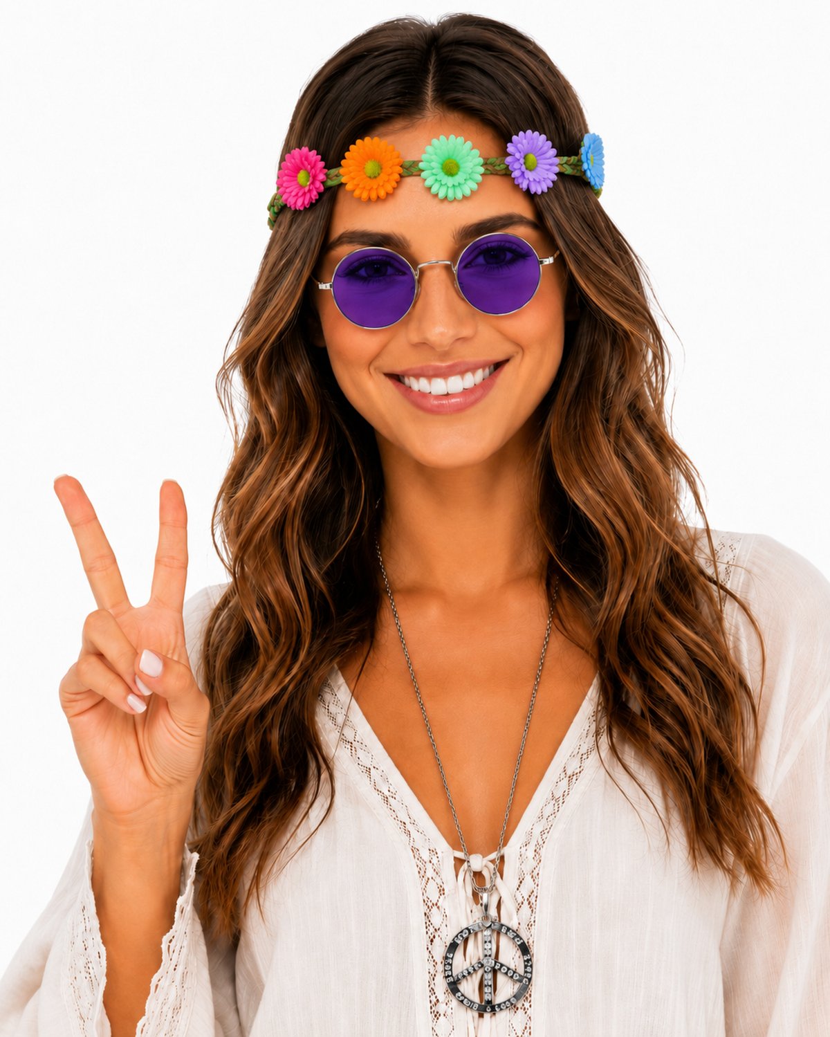das-kost-mland-accessoires-hippie-set-3-tlg-lila-margeriten image 2