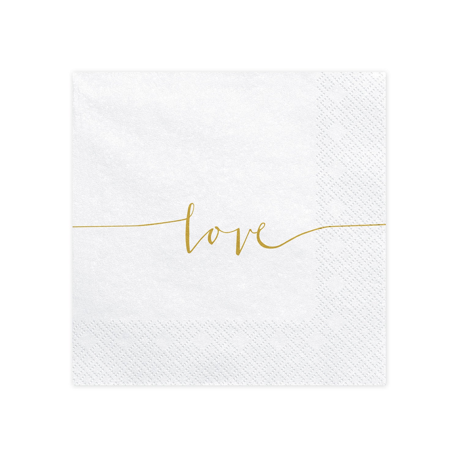 das-kost-mland-love-servietten-wei-gold-33x33cm-20-stk image 1