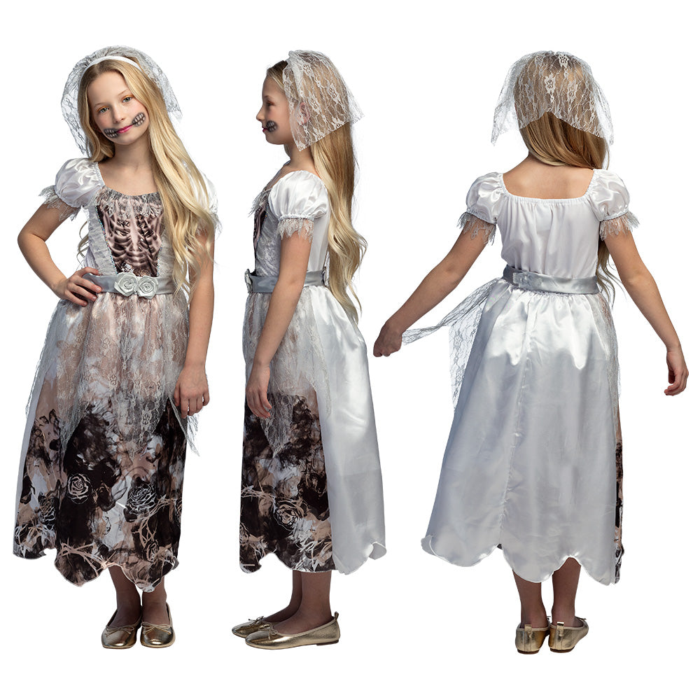 das-kost-mland-zombie-braut-kost-m-m-dchen-kleid-schleier-7-9-j image 2