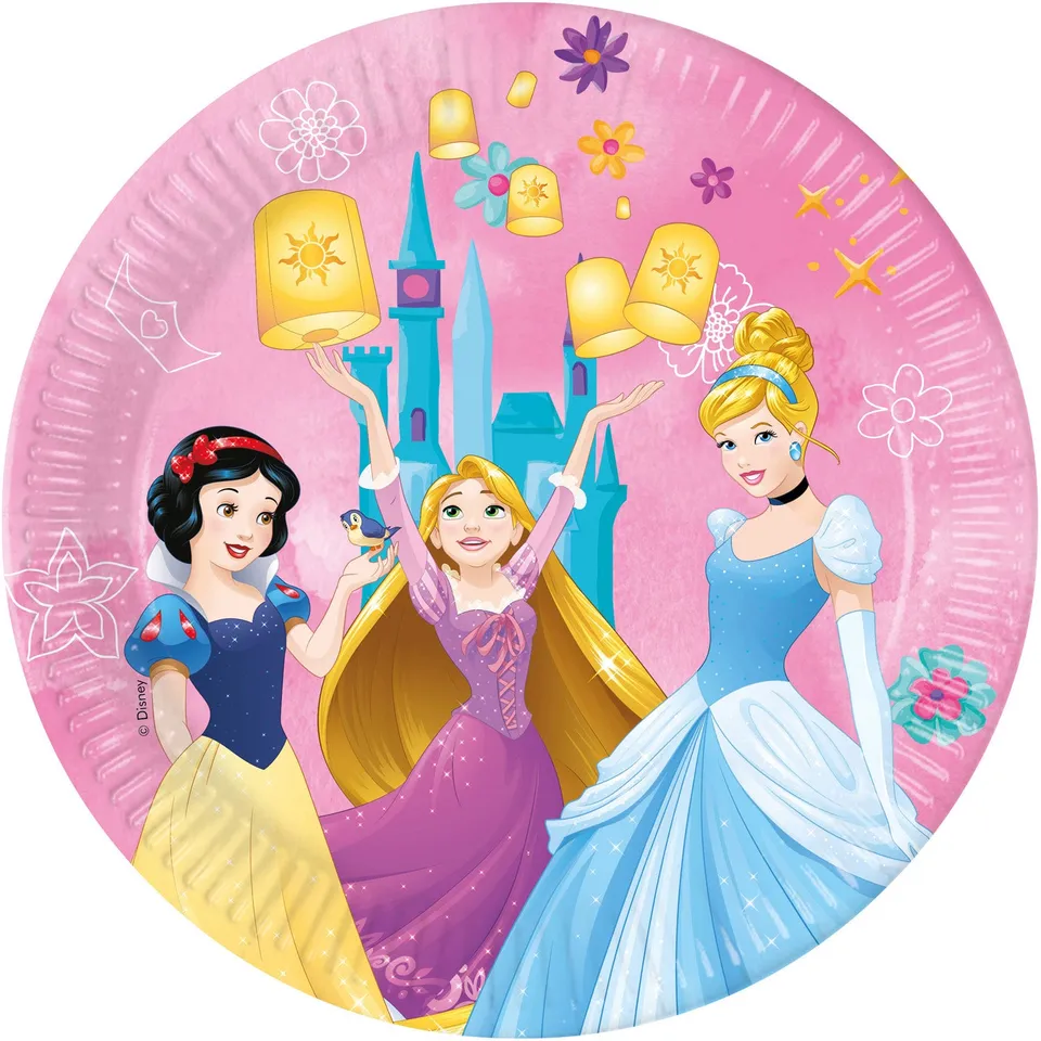 das-kost-mland-dekorationen-pappteller-disney-prinzessin-23cm-8st image 1