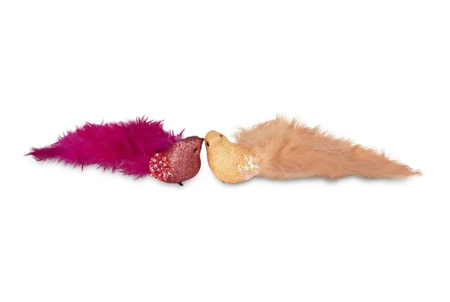 das-kost-mland-vogel-baumschmuck-feder-pink-13-5cm image 1