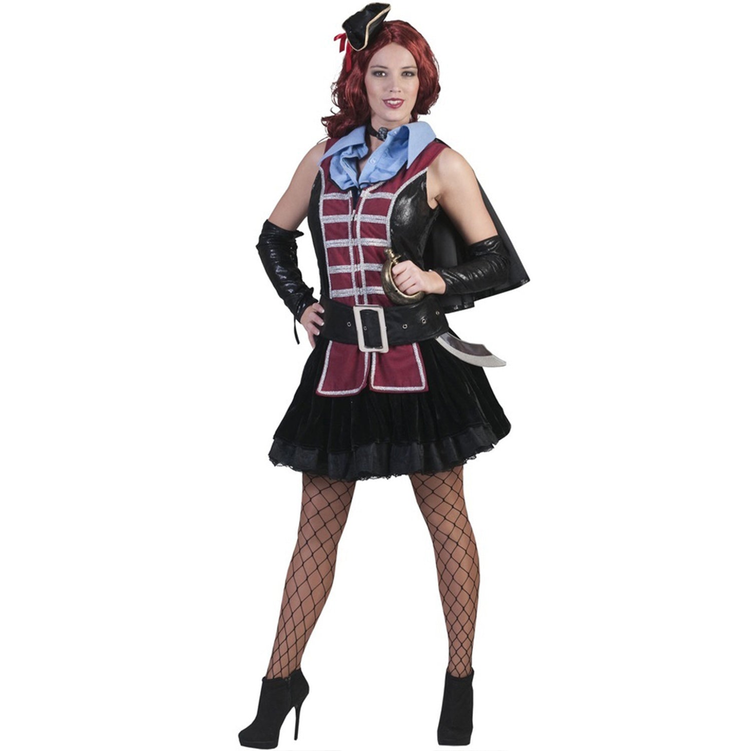 das-kost-mland-scarlett-piratin-kost-m-damen-schwarz-rot image 4