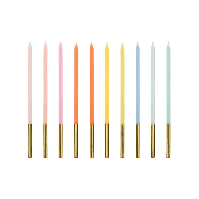 das-kost-mland-geburtstagskerzen-14-cm-bunt-10-stk-gold image 1