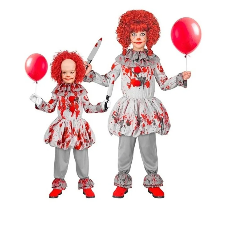 das-kost-mland-vintage-horror-clown-kinderkost-m-grau-128 image 1
