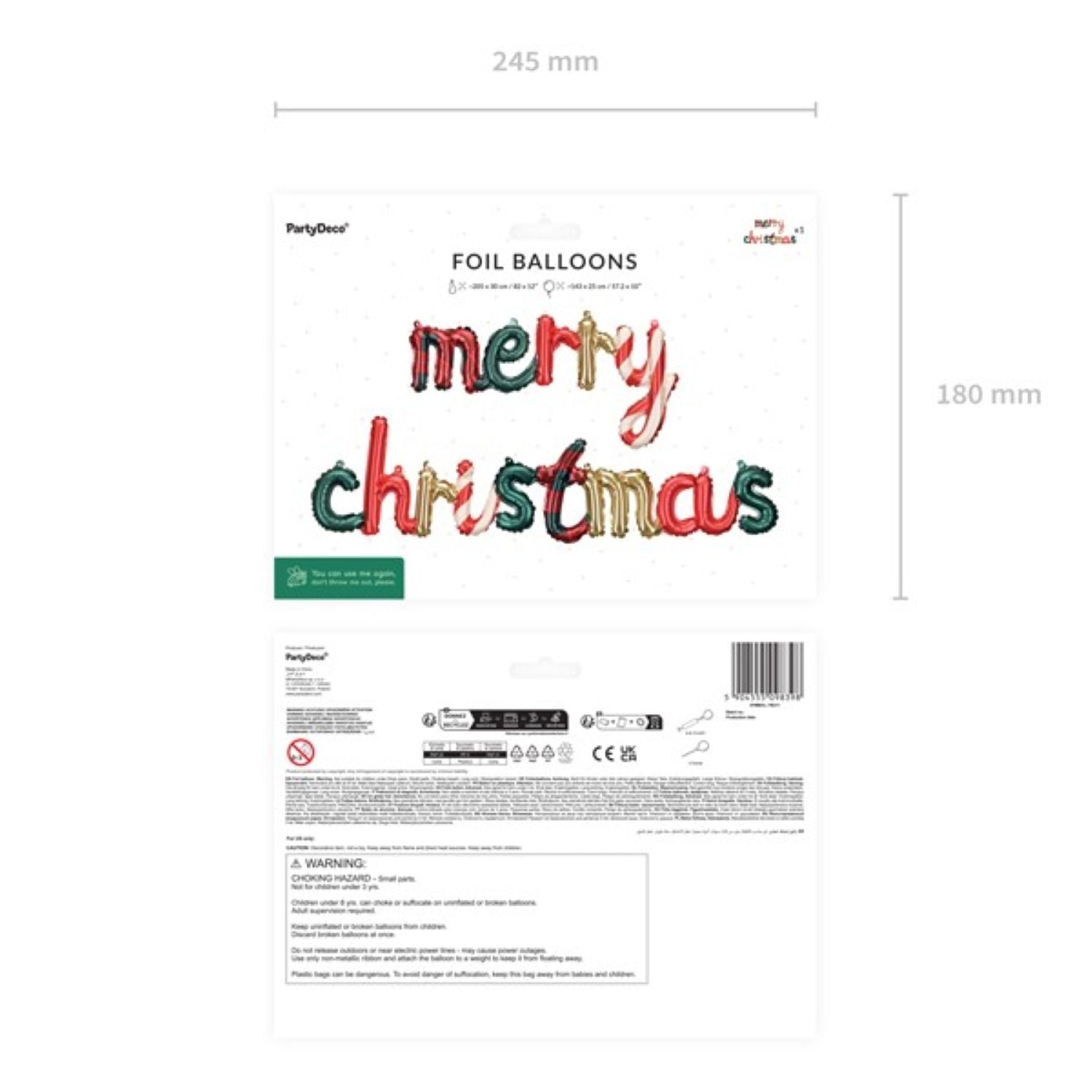 das-kost-mland-merry-christmas-ballongirlande-143-cm-bunt image 2