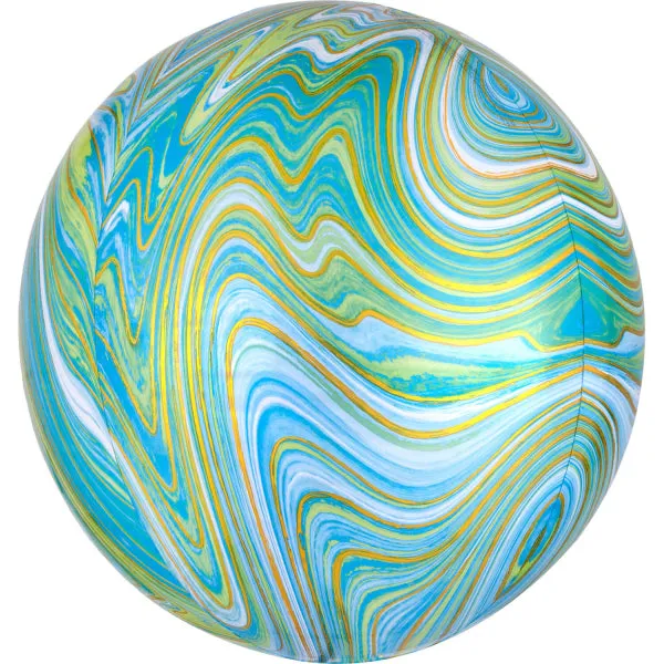 das-kost-mland-dekorationen-orbz-folienballon-marblez-blau-gr-n-40cm image 1