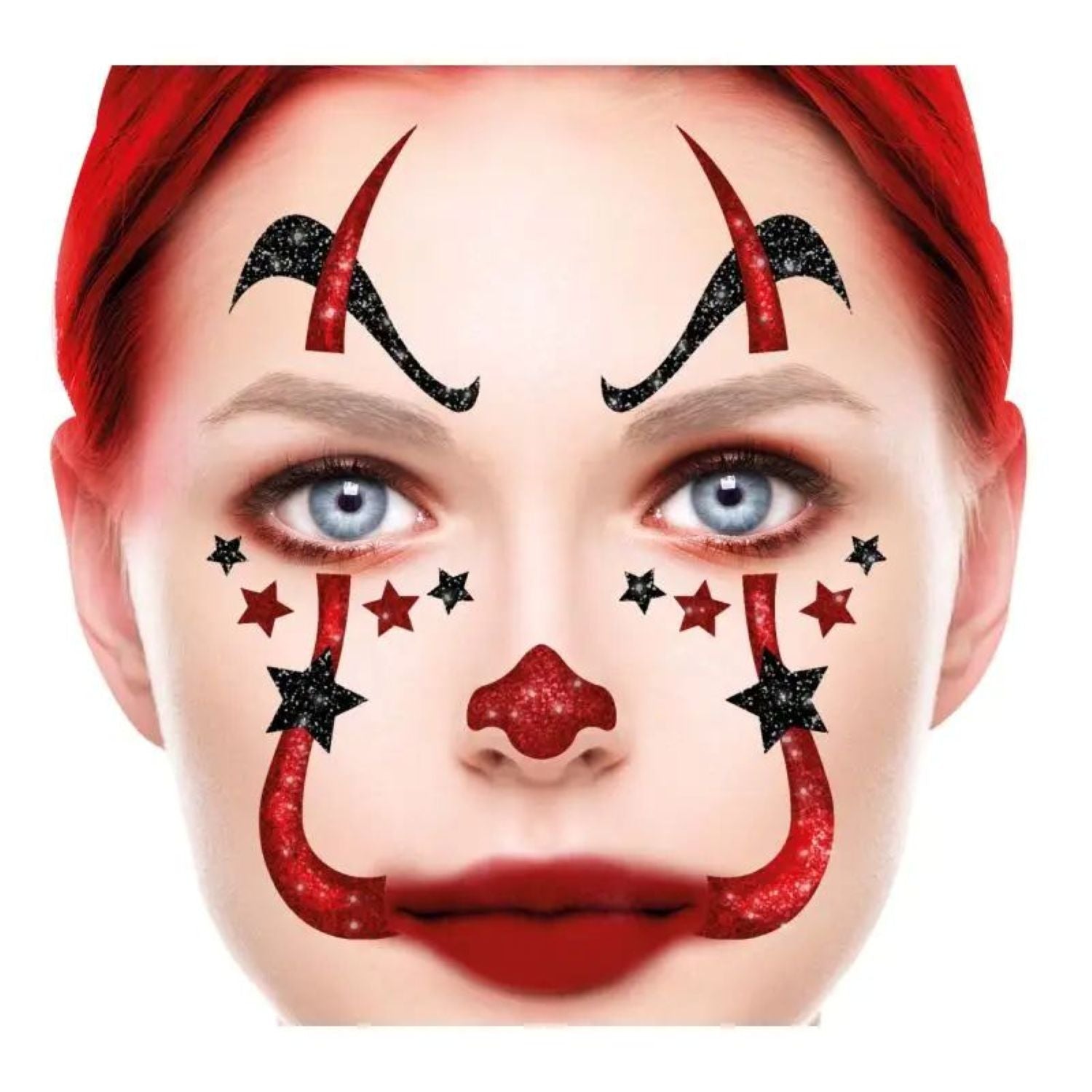 das-kost-mland-accessoires-face-art-glitzer-tattoo-clown-20x20cm image 1