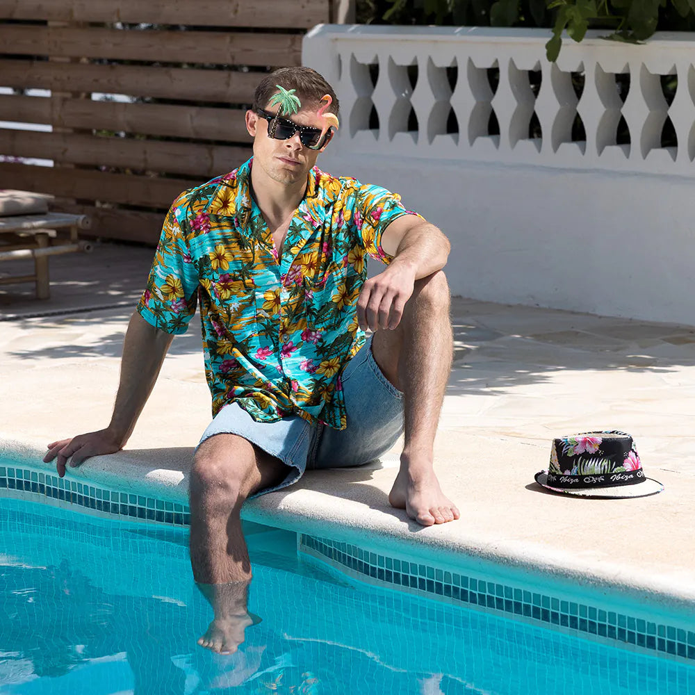 das-kost-mland-hawaii-partybrille-palme-flamingo-mehrfarbig image 6