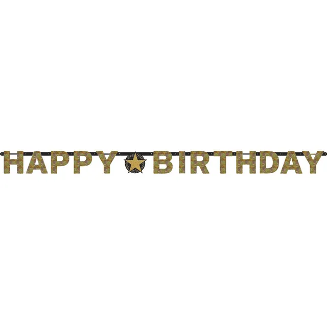 amscan-sparkling-celebration-girlande-happy-birthday-schwarz-gold image 1