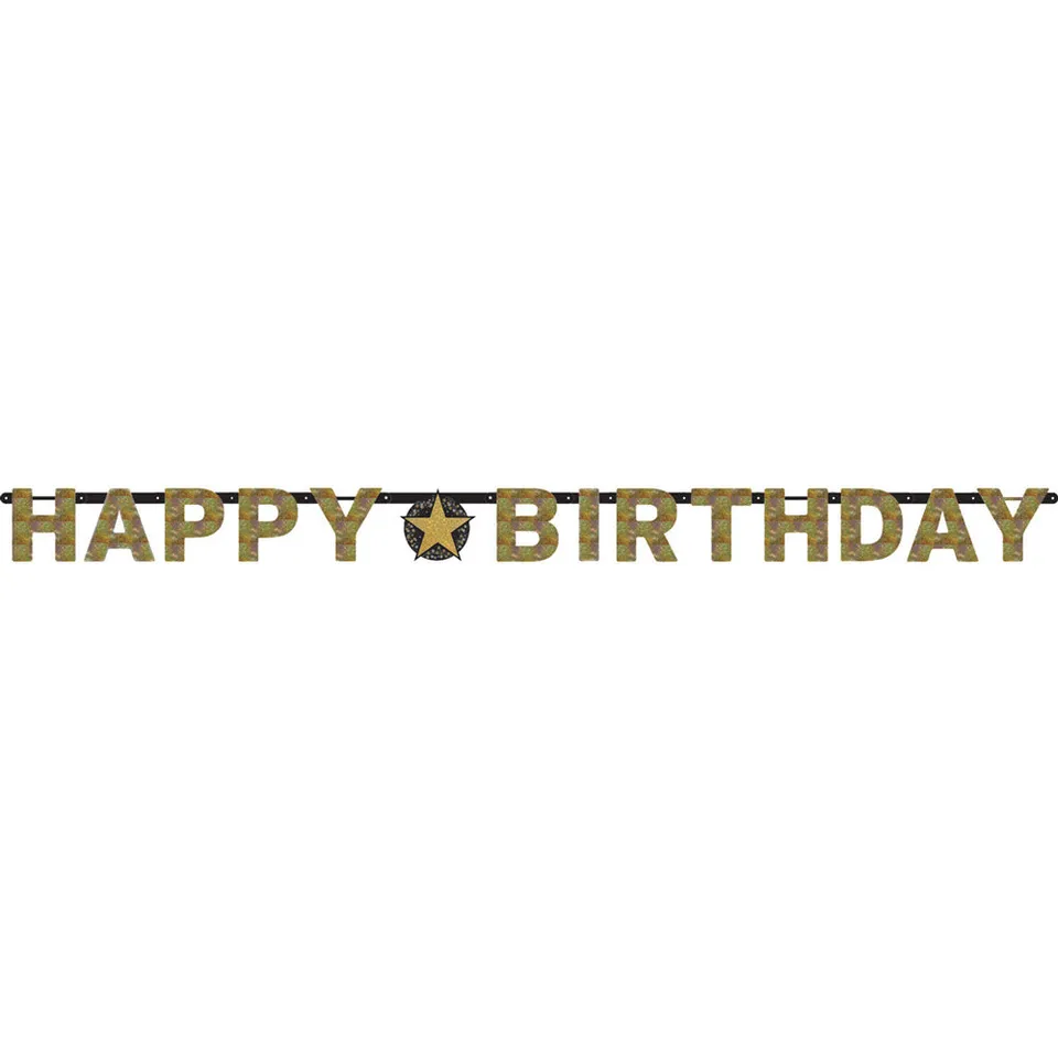 amscan-sparkling-celebration-girlande-happy-birthday-schwarz-gold image 1