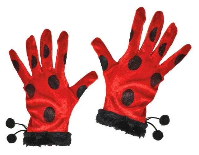 das-kost-mland-marienk-fer-handschuhe-kurz-rot-mit-punkten image 1