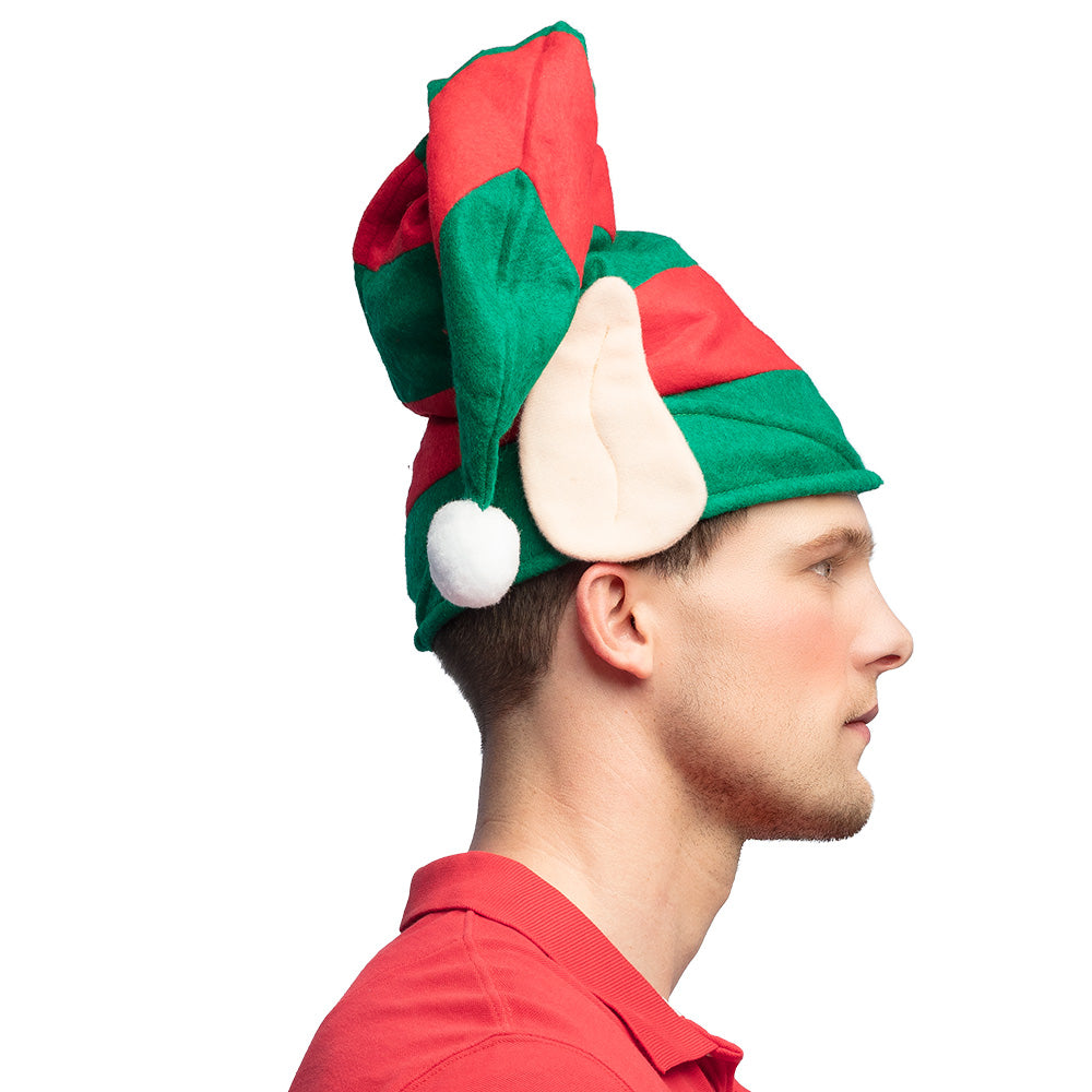 das-kost-mland-accessoires-elf-weihnachtsm-tze-mit-ohren-rot-gr-n image 3