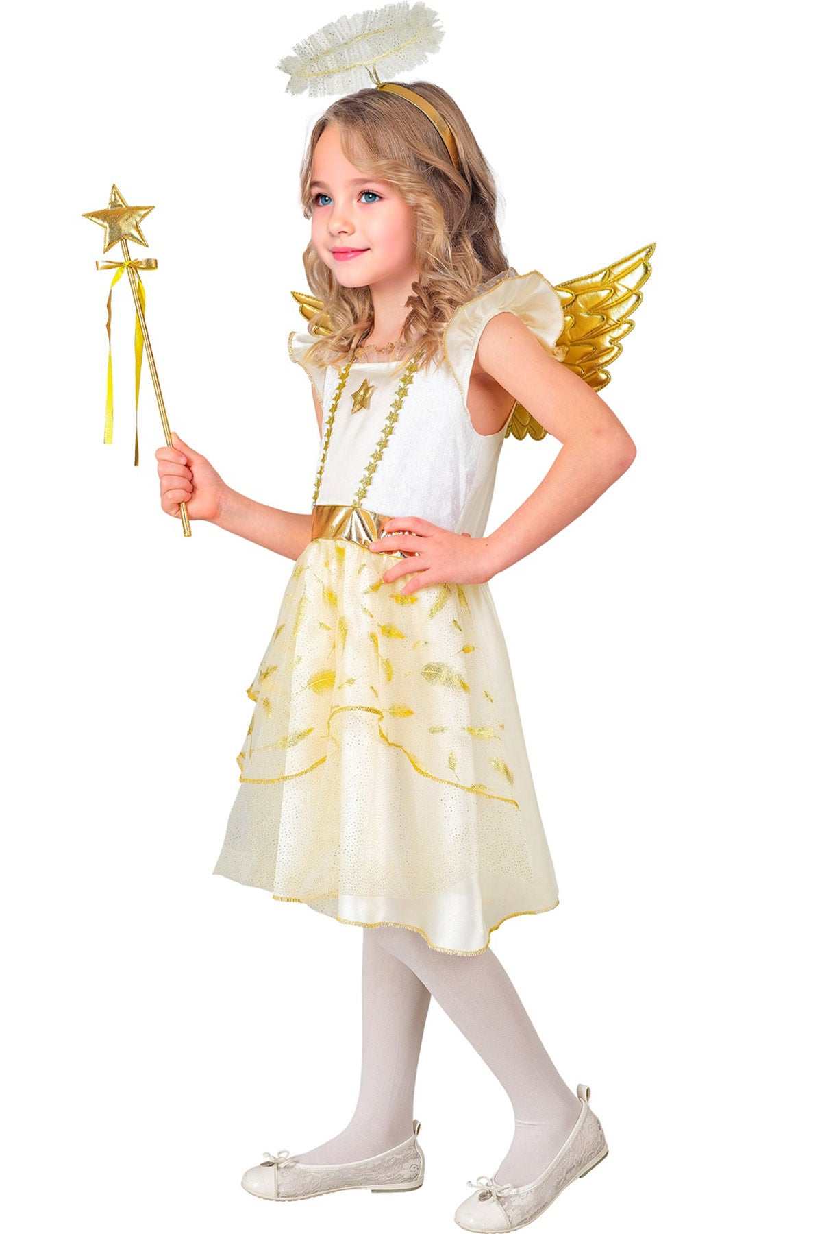das-kost-mland-engel-kost-m-kinder-wei-gold-kleid-fl-gel-gr-116 image 4