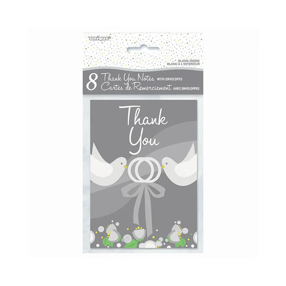 das-kost-mland-silver-wedding-dankeskarten-silber-8-st-ck image 1