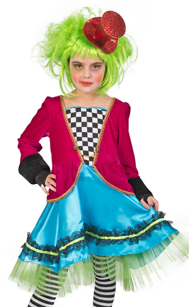 das-kost-mland-m-dchen-hutmacher-kost-m-gr-128-zirkus-kleid image 1