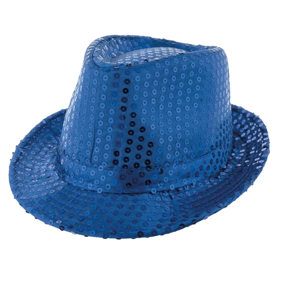 das-kost-mland-popstar-paillettenhut-blau-glitzer-discohut image 1