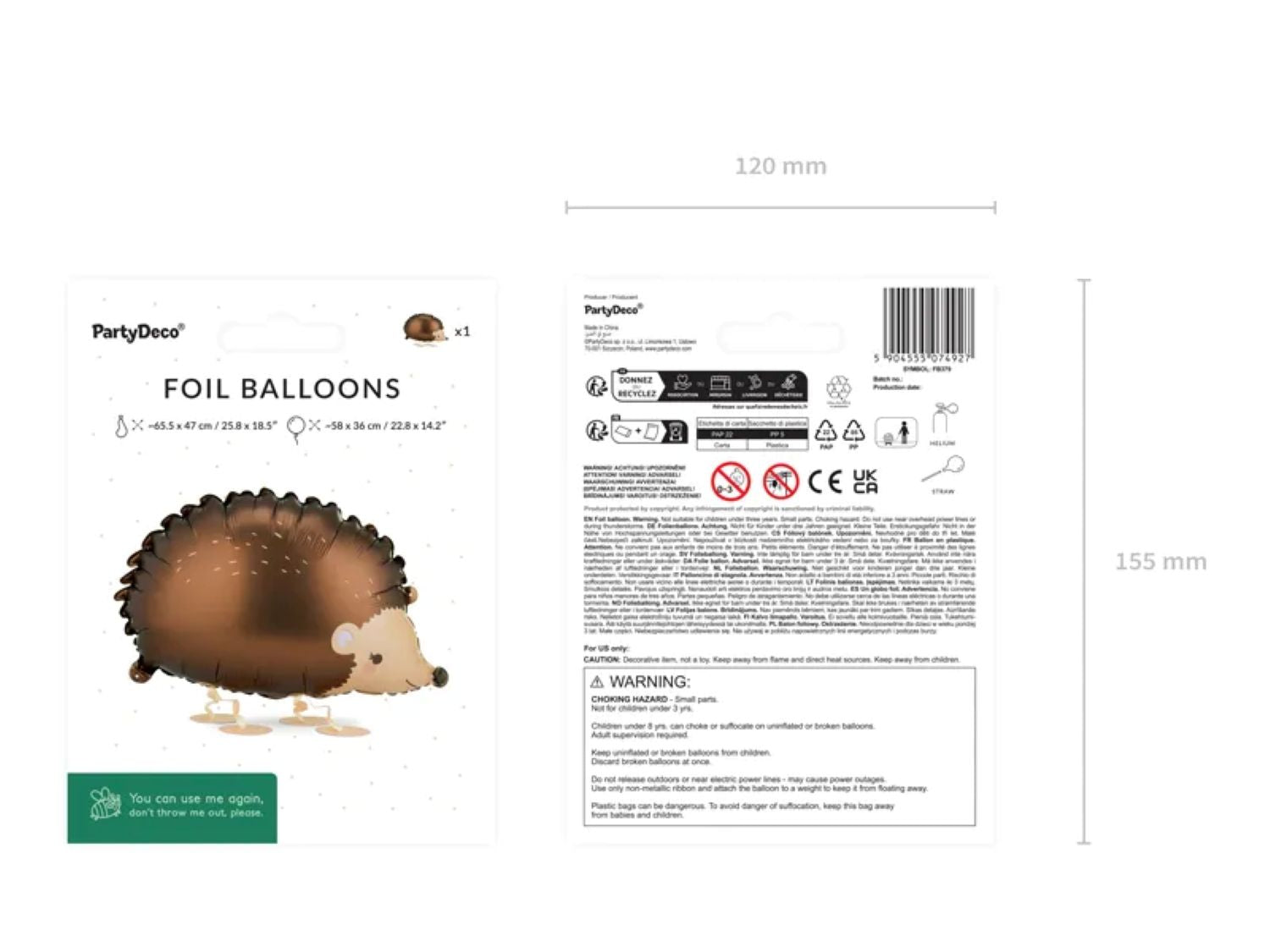 das-kost-mland-airwalker-folienballon-igel-58x36cm-braun image 3