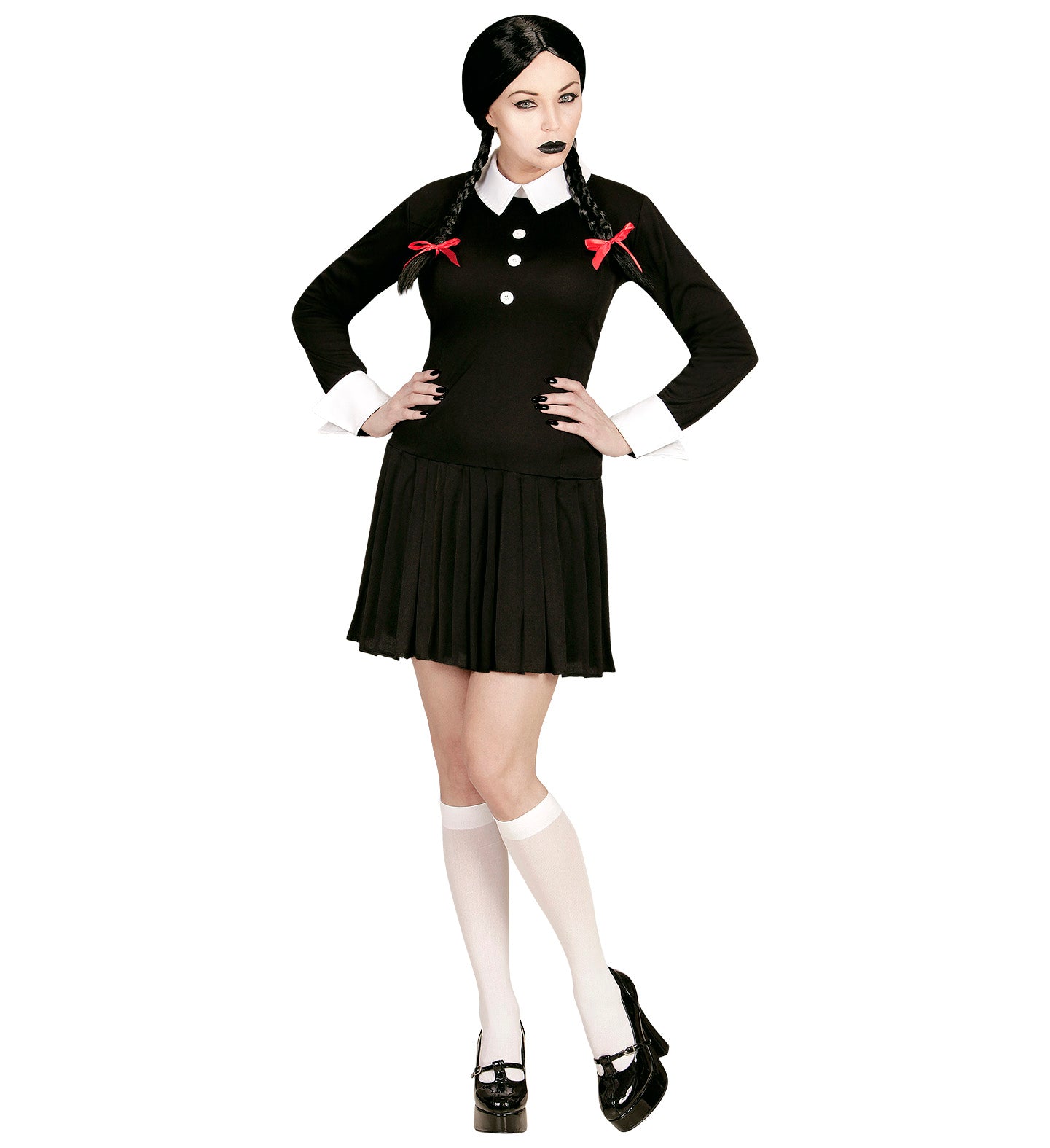 das-kost-mland-dark-girl-damenkost-m-schwarz-wei-kleid image 2