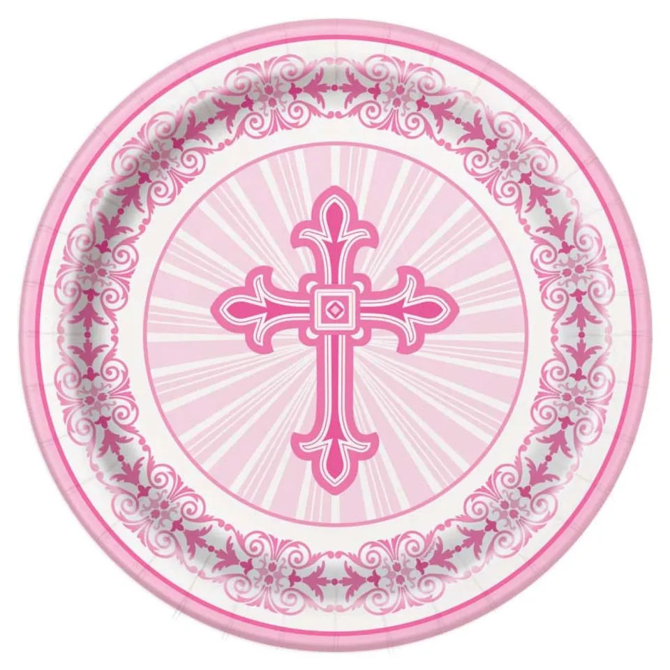 das-kost-mland-kreuz-pink-pappteller-23-cm-8-st-ck image 1