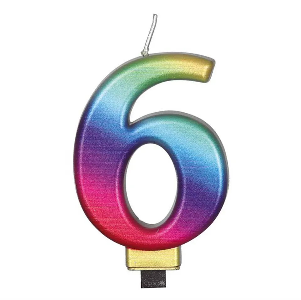 das-kost-mland-zahlenkerze-6-regenbogen-tortenkerze image 1